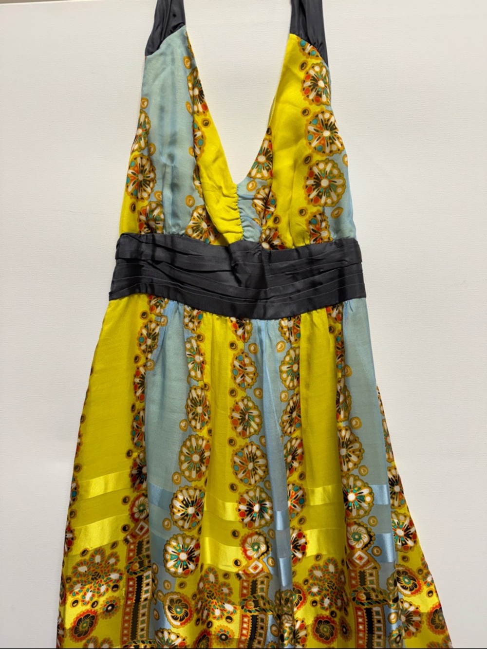 Moulinette Soeurs Yellow Dress with Light Blue and Gray Accents